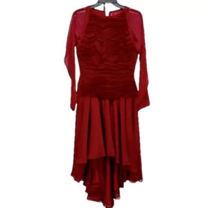 Vintage Oscar De La Renta x I. Magnin company dress bodice detail high low flowy
